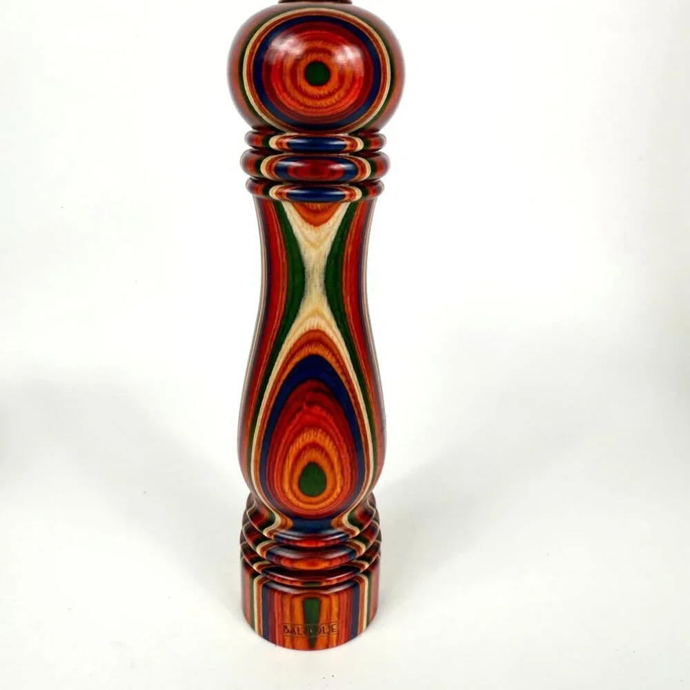 Baltique Marrakesh Collection 8-Inch Refillable Salt Shaker Layered Birch Wood M